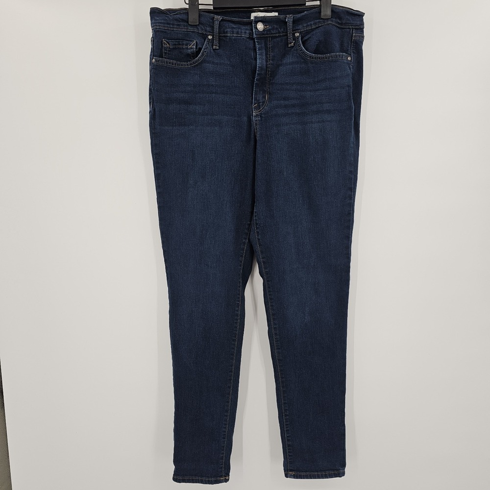 Jessica Simpson Jeans 14/32 High-Rise Forever Rolled Ankle Dark Wash‎ Denim